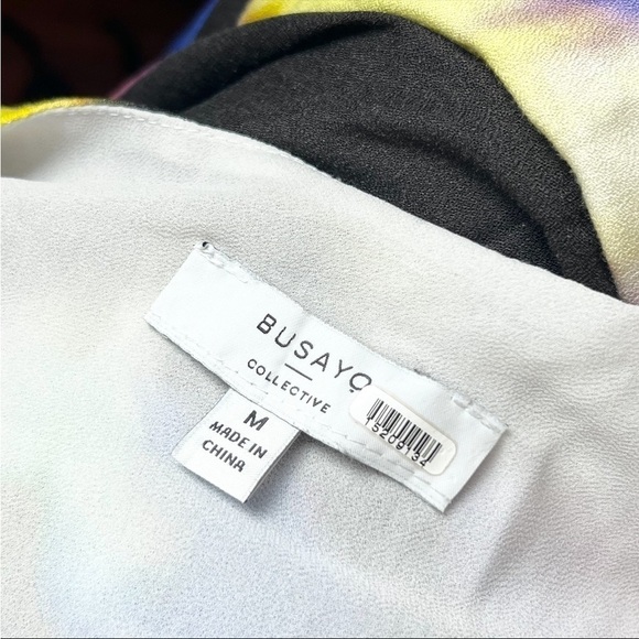 BUSAYO African Hand Dyed Colorful Geometric Print Sleeveless Maxi‎ Slip Dress M - Picture 7 of 10